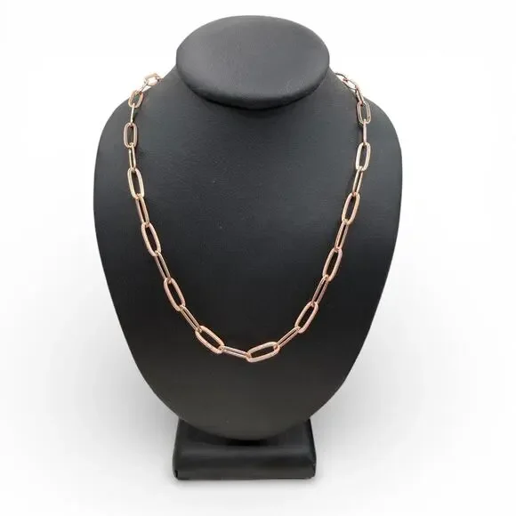 18 inch Copper Paper Clip Chain with Double Hook Clasp Handmade Artisan - Picture 2 of 7